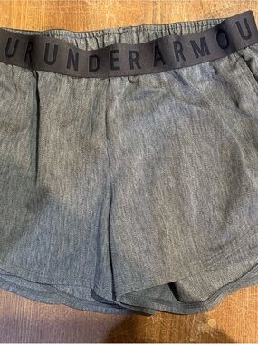 Under Armour Charcoal Gray Heather Performance Shorts with Branded Waistband